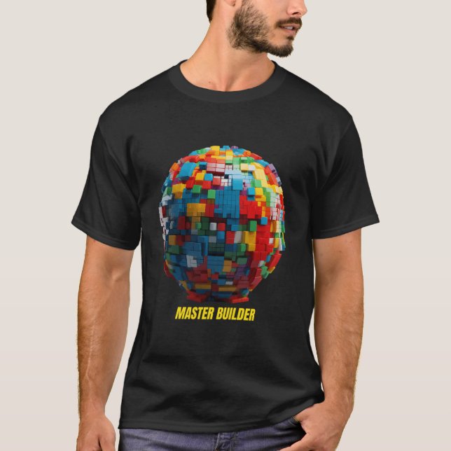 Master Builder Gebäude blockiert Brick Builder T-Shirt (Vorderseite)