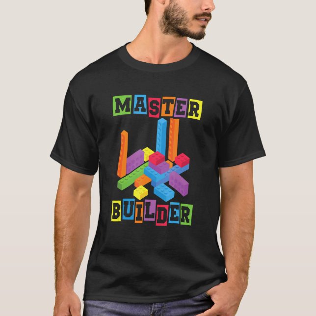 Master Builder Gebäude blockiert Toy Bricks T-Shirt (Vorderseite)