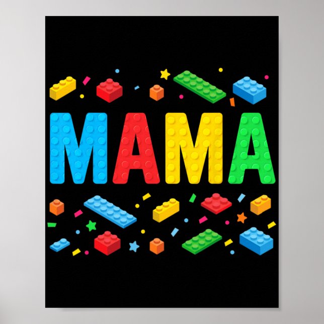 Master Builder Gebäude Bricks Blocks Funny Mother Poster (Vorne)