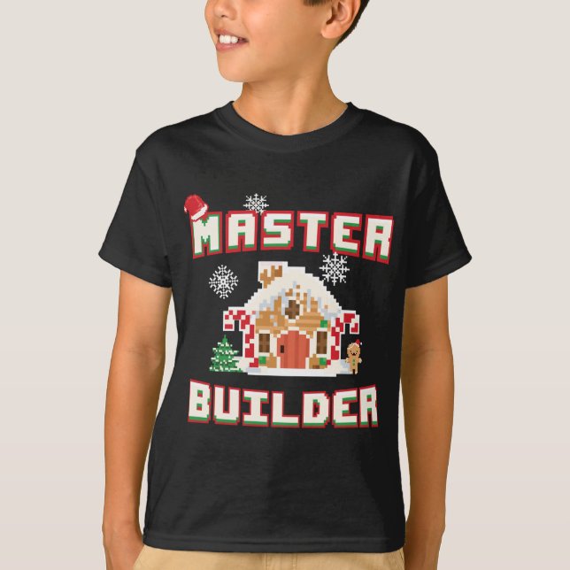 Master Builder Gingerbread House Construction Deko T-Shirt (Vorderseite)