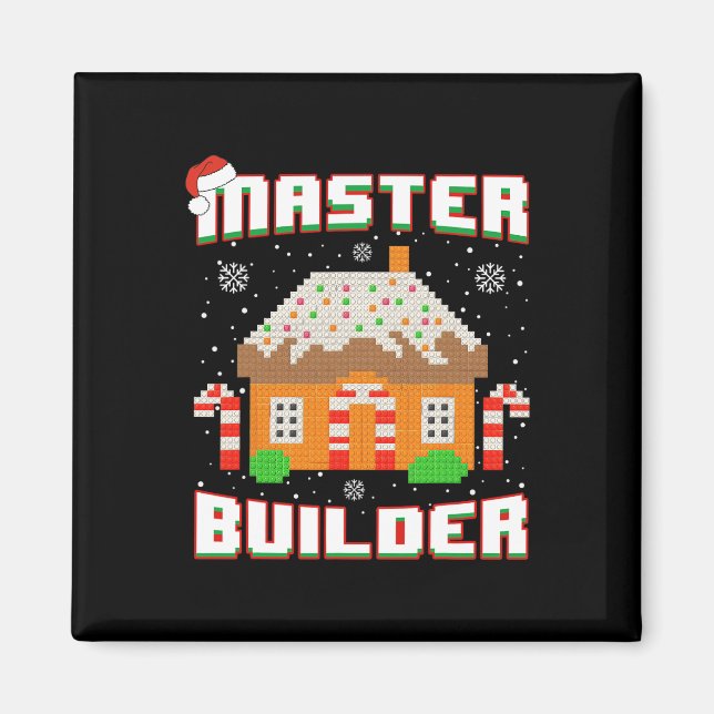 Master Builder Gingerbread House Weihnachtsblock B Magnet (Vorne)