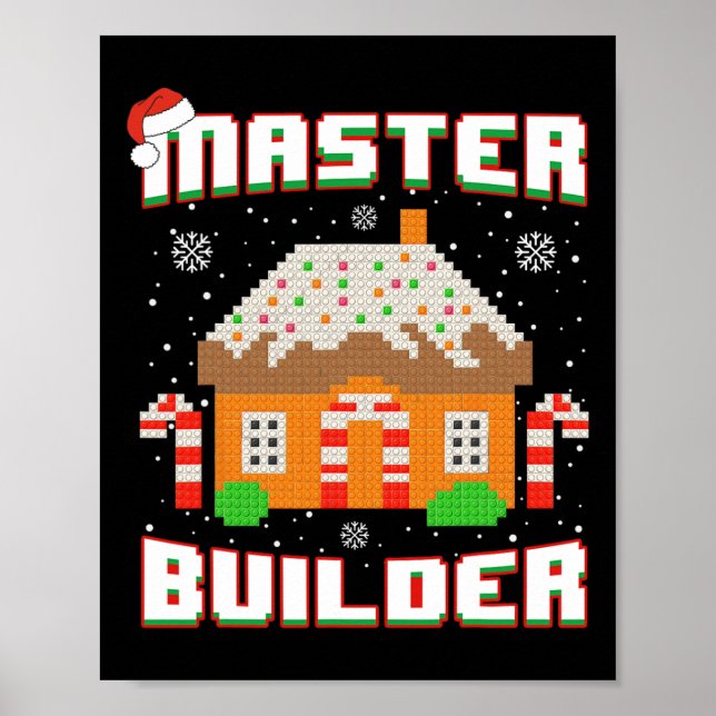 Master Builder Gingerbread House Weihnachtsblock B Poster (Vorne)