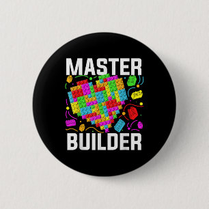 Master Builder Heart Block Brick Gebäude Button