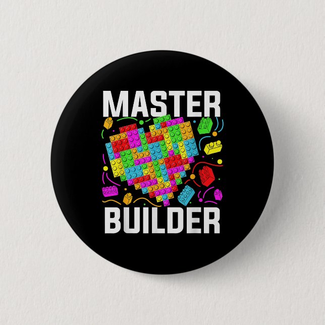 Master Builder Heart Block Brick Gebäude Button (Vorderseite)