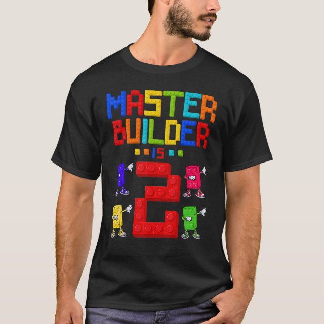 Master Builder ist 2 Jahre alt Gebäude 2. Geburtst T-Shirt (Vorderseite)