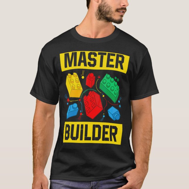 Master Builder Kids Gebäude blockiert Brick Toy Ma T-Shirt (Vorderseite)