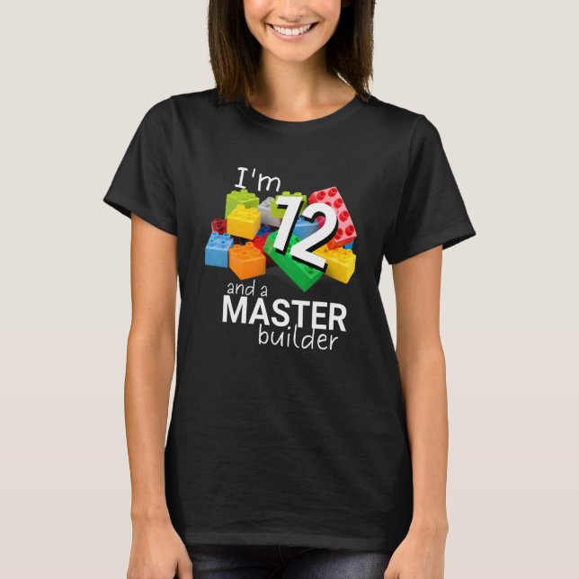 Master Builder Niedlich Block Gebäude 12. Geburtst T-Shirt (Vorderseite)