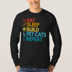Master Builder Niedlich Block Gebäude Katzen Vinta T-Shirt