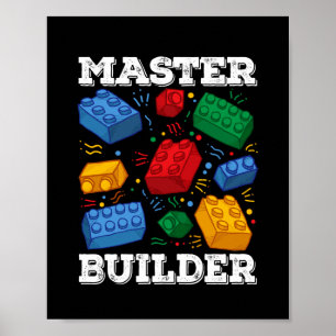 Master Builder Niedlich Block Gebäude Kids Toys Br Poster
