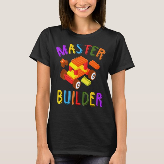 Master Builder Niedlich Brick Builder Blocks Toys T-Shirt (Vorderseite)
