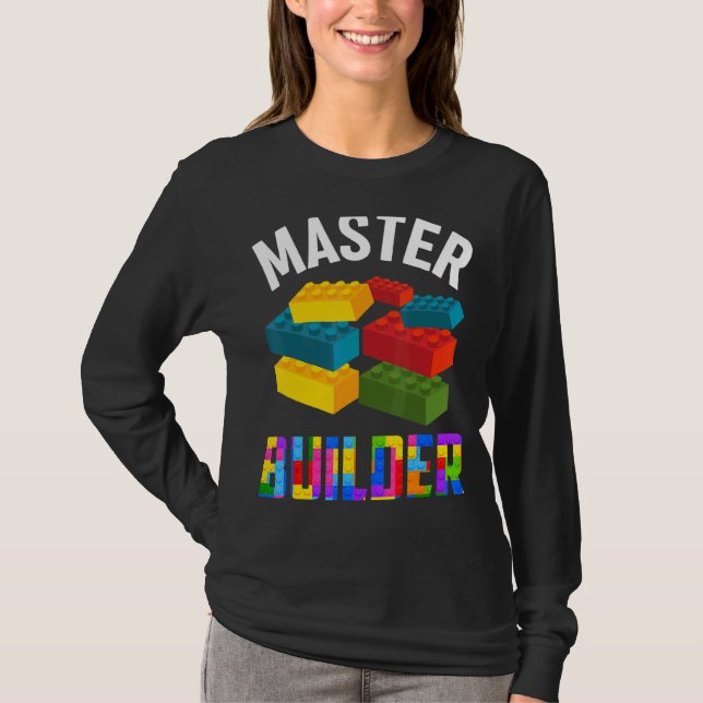 Master Builder Niedlich Brick Builder Blocks Toys T-Shirt (Vorderseite)