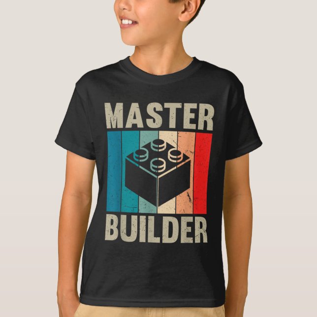 Master Builder Recto Jungen Bausteine Set Spielzeu T-Shirt (Vorderseite)