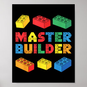 Master Builder Shirt Bricks blockiert Erwachsene K Poster
