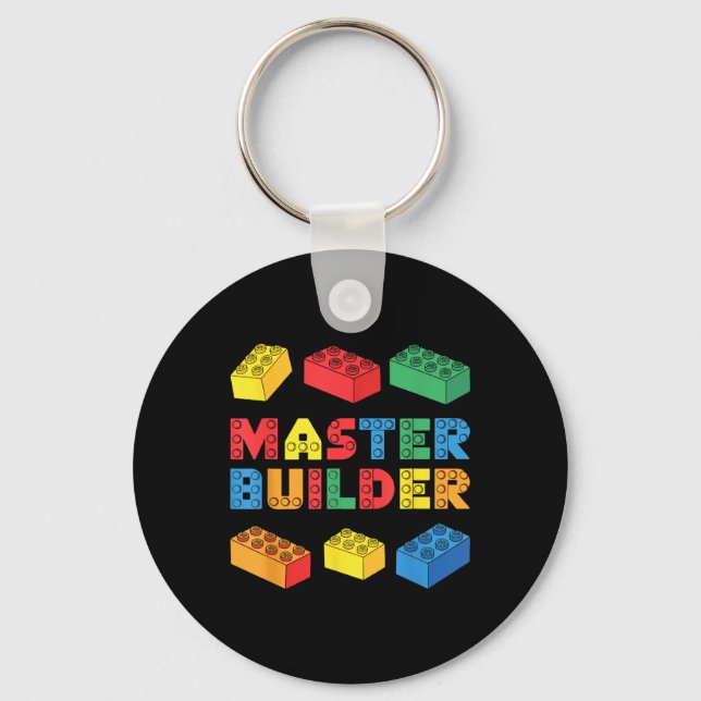 Master Builder Shirt Bricks blockiert Erwachsene K Schlüsselanhänger (Vorderseite)