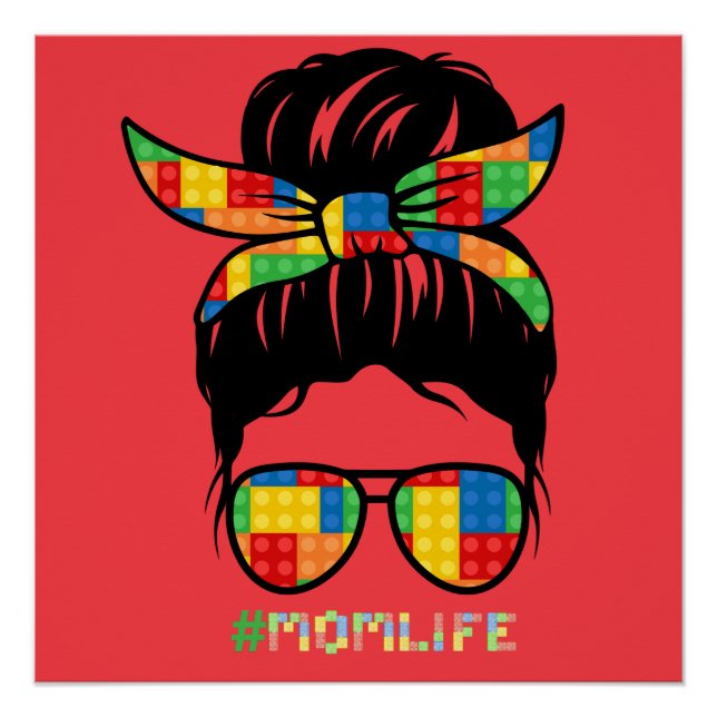 Master Builder-Shirt | Gebäude Blockkopf Poster (Vorderseite)