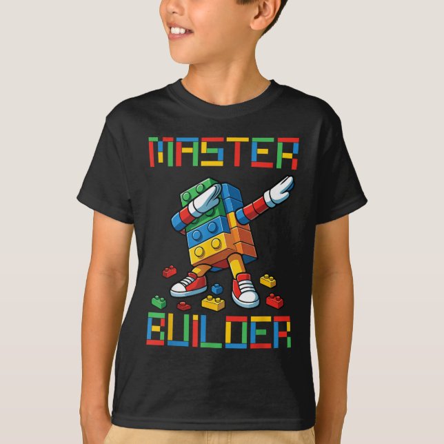 Master Builder Tee Dabbing Blocks Bricks Building  (Vorderseite)