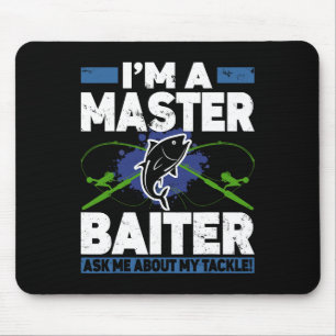 Master Byiter Shirt Funny Fishing Fisherman Fish Mousepad