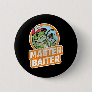 Master Byiter Vintag B Fishing Funny Angler 1 Button