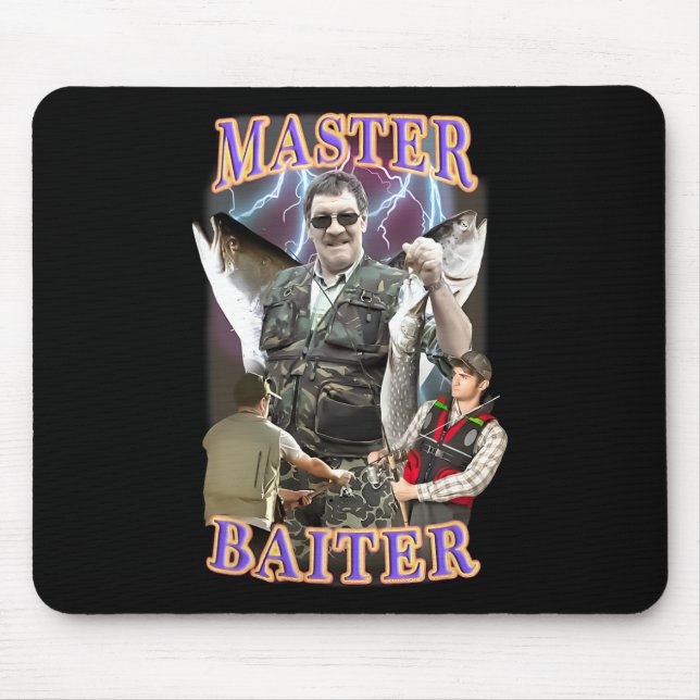 Master Byiter Vintag B Fishing Funny Angler Mousepad (Vorne)