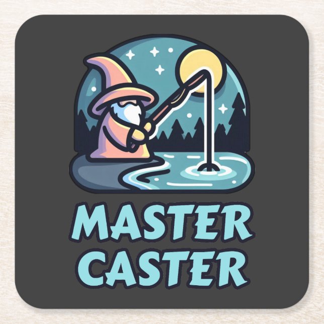 Master Caster Fantasy Fishing Rechteckiger Pappuntersetzer (Vorderseite)