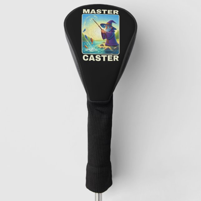Master Caster - Zauberer für die Fischerei Golf Headcover (Vorderseite)