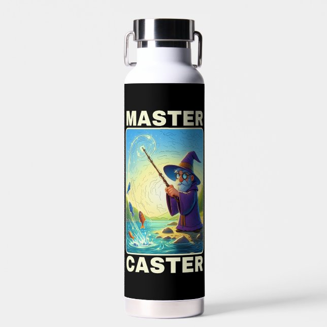 Master Caster - Zauberer für die Fischerei Trinkflasche (Vorne)