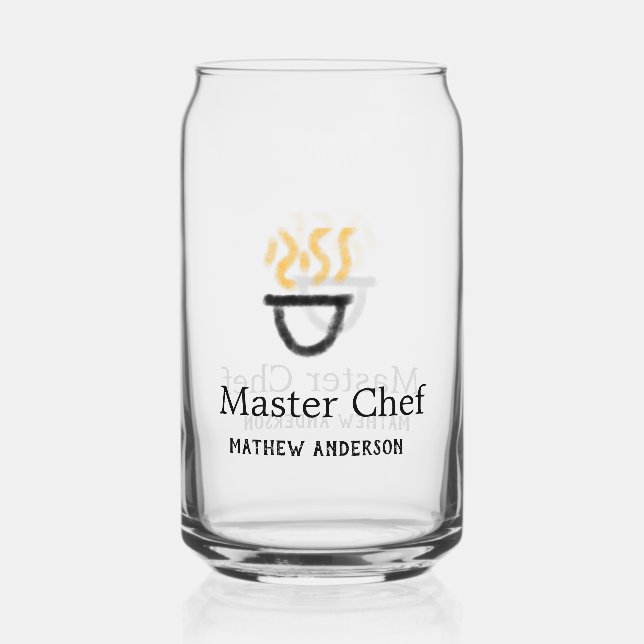 Master chef add name black pan yellow fire fume co dosenglas (Vorderseite)