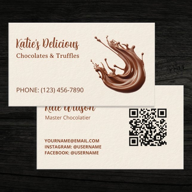Master Chocolatier Custom QR Visitenkarte (Master Chocolatier Custom QR Business Cards)