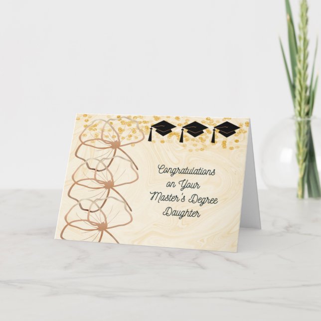Master-Degree-Karte für Tochter mit Rose Gold Karte (Vorderseite)