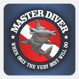 Master Diver (Hammerhead) Quadratischer Aufkleber