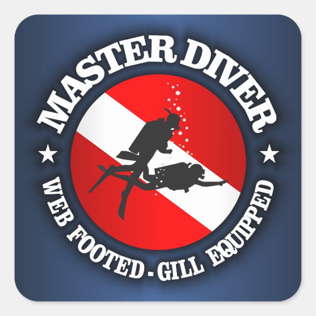 Master Diver (Medallion) Quadratischer Aufkleber (Vorderseite)