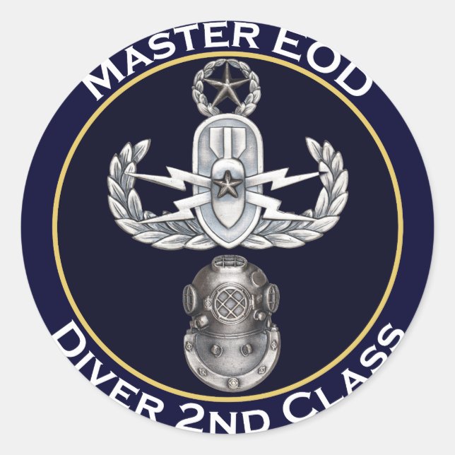 Master EOD 2. Klasse Taucher Runder Aufkleber (Vorderseite)