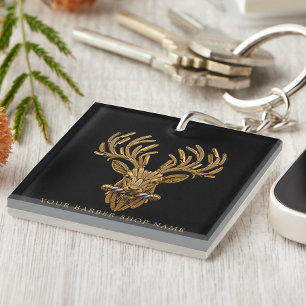 Master Friseursalon Goldener Hirsch Ihr Logo Brand Schlüsselanhänger