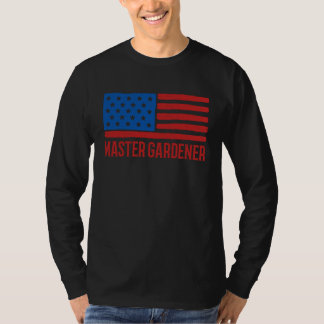 Master Gardener Distressed Grunge American Flag US T-Shirt
