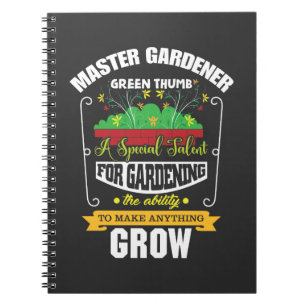 Master Gardener Green Thumb Pflanze Blume Notizblock