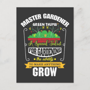 Master Gardener Green Thumb Pflanze Blume Postkarte