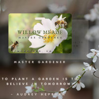 Master Gardener ID Abzeichen mit Blume und Bienen