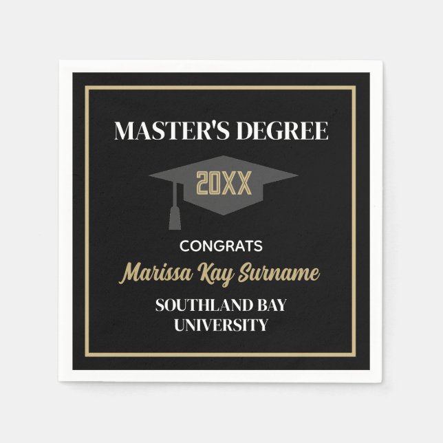Master-Grad-Glückwünsche! CUSTOM Grad Napkins Serviette (Vorderseite)