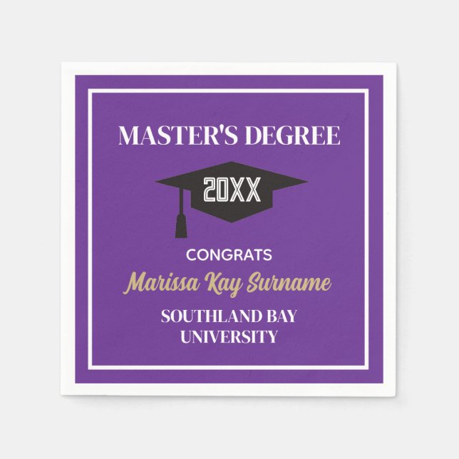 Master-Grad-Glückwünsche! CUSTOM Grad Napkins Serviette (Vorderseite)