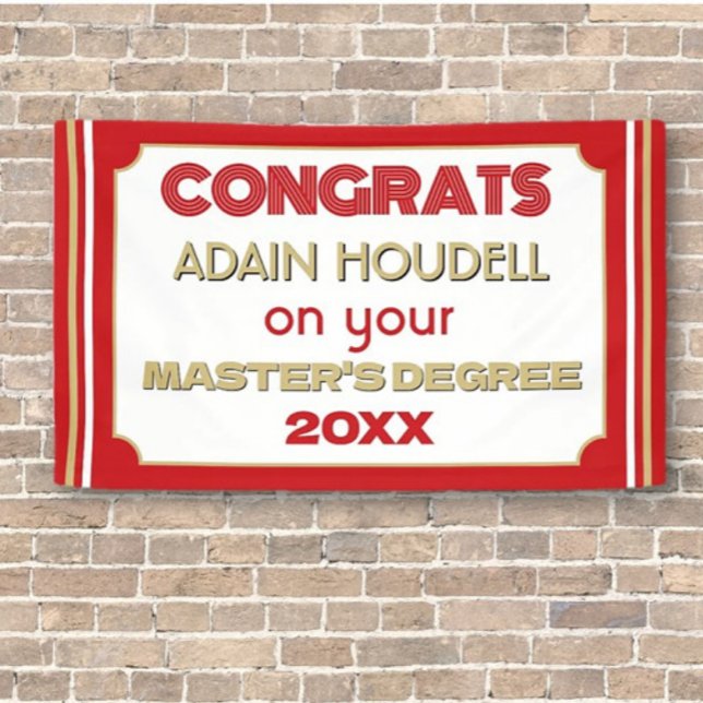 Master-Grad-Glückwünsche! Personalisiert Banner (Von Creator hochgeladen)