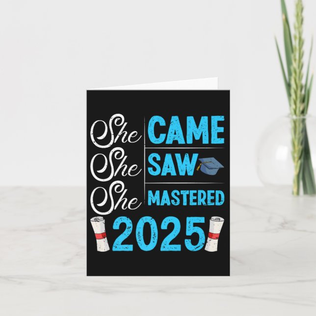 Master-Grad Sie kam sah meistern 2025 Mädchen Karte (Vorderseite)