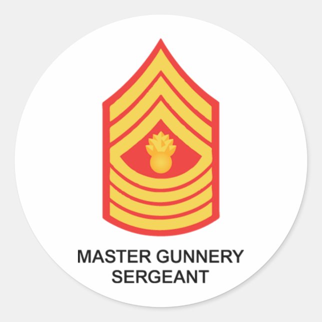 Master Gunnery Sergeant Runder Aufkleber (Vorderseite)