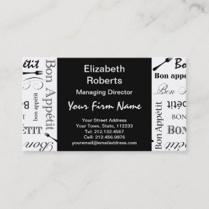 Master Koch Bon Appetit Food Lover Visitenkarte