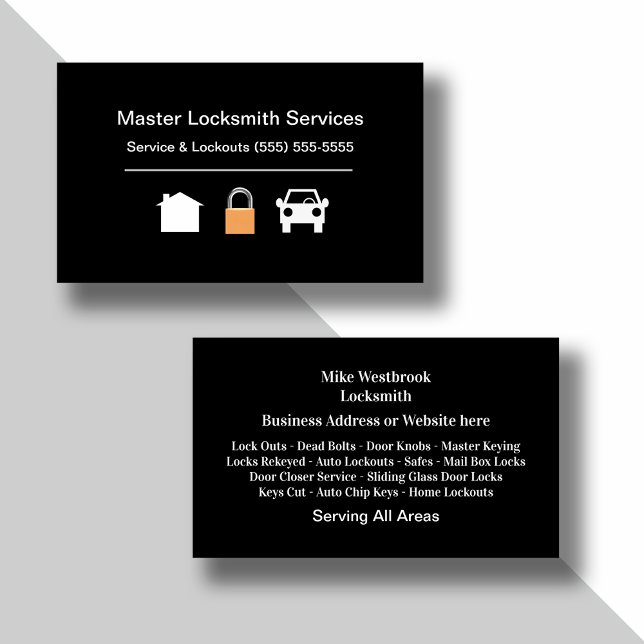 Master Locksmith Berufliche Visitenkarten (Von Creator hochgeladen)