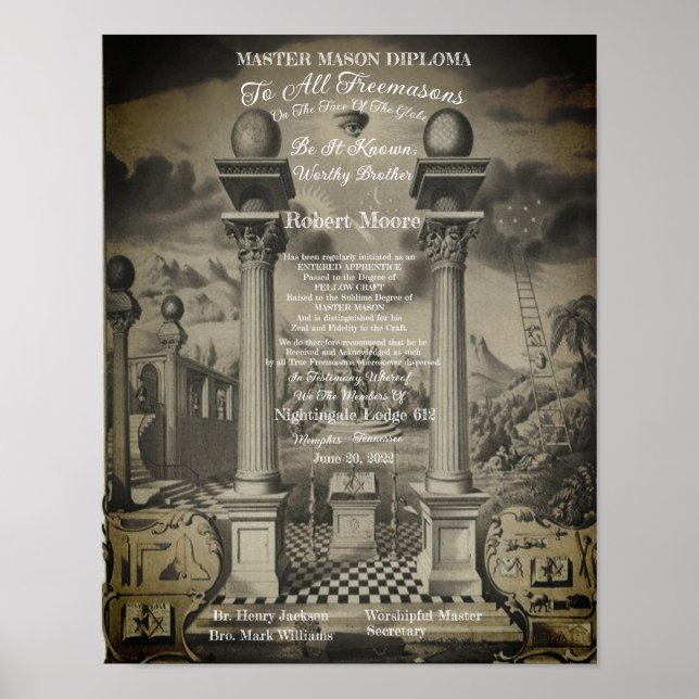 Master Mason Diploma Poster (Vorne)
