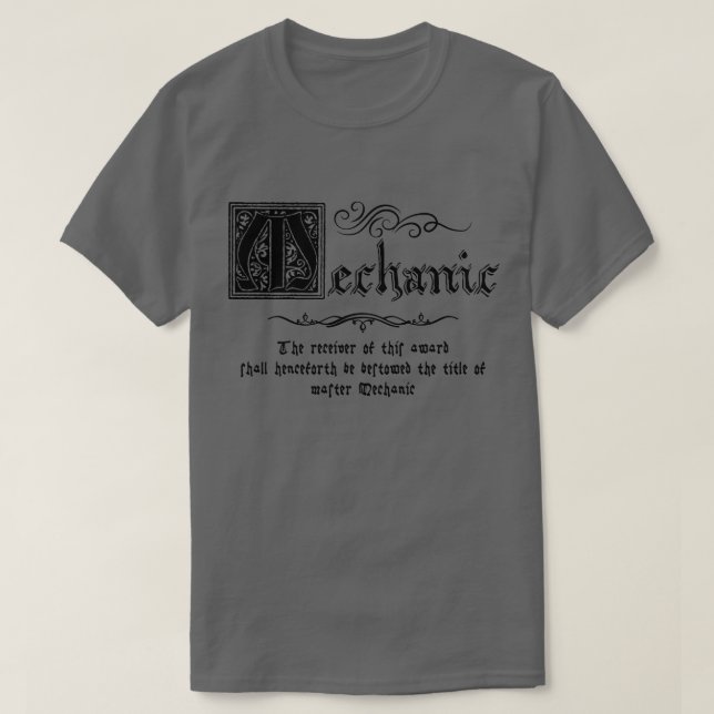 Master Mechaniker im Mittelalter 1 T-Shirt (Design vorne)