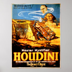 Master mystifier Houdini Vintag Poster