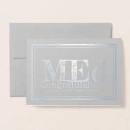 Master of Bildung Abschluss Silbergratulation Folienkarte