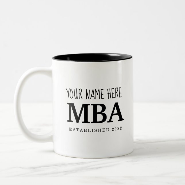 Master of Business Administration Abschluss  Zweifarbige Tasse (Links)