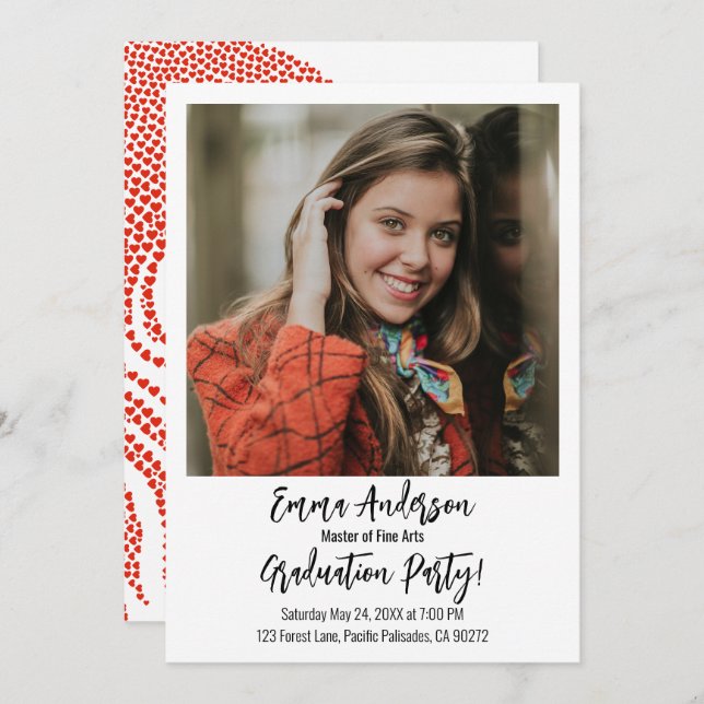 Master of Fine Arts Graduation Party Ankündigung (Vorne/Hinten)